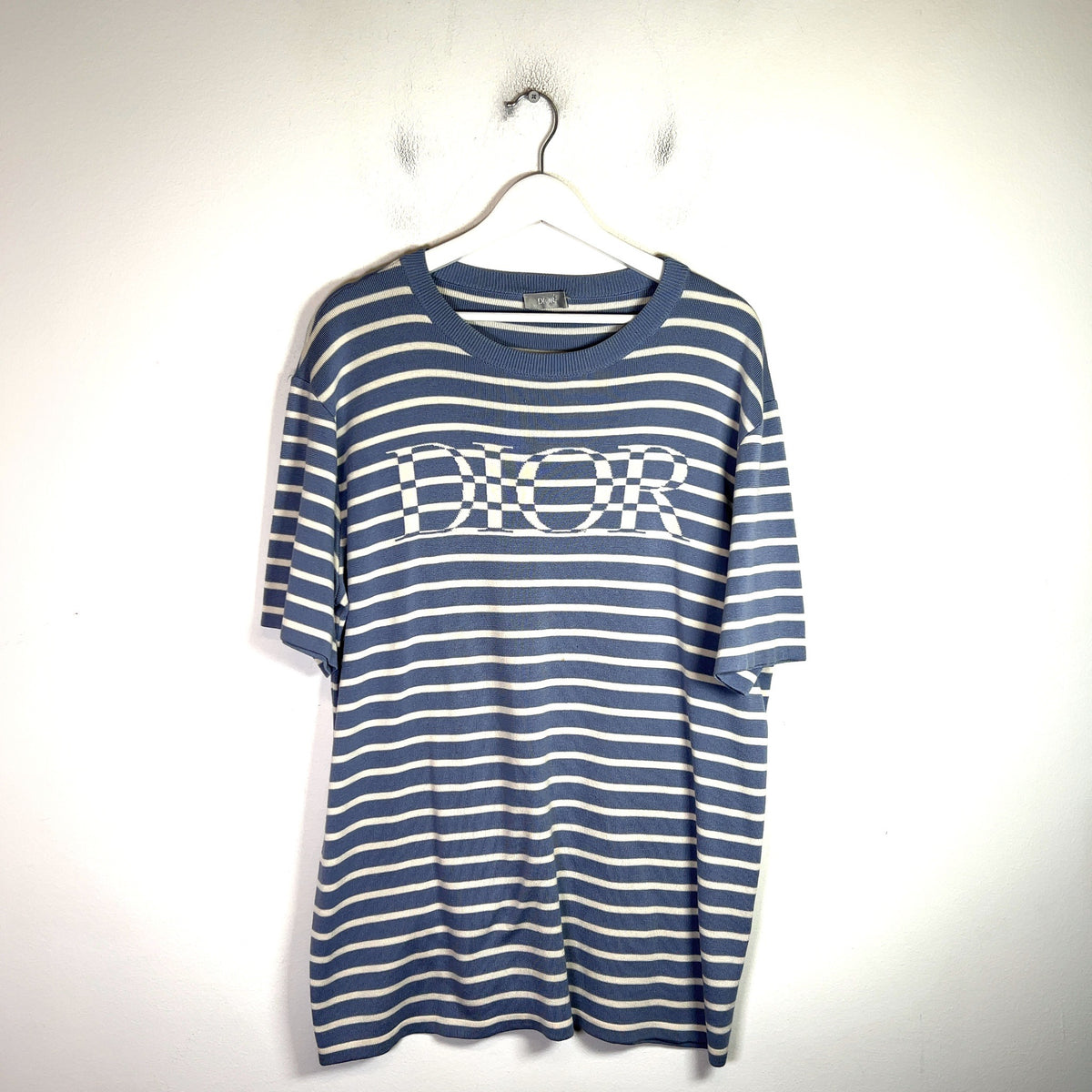Dior SS21 Striped Logo Knit T-Shirt