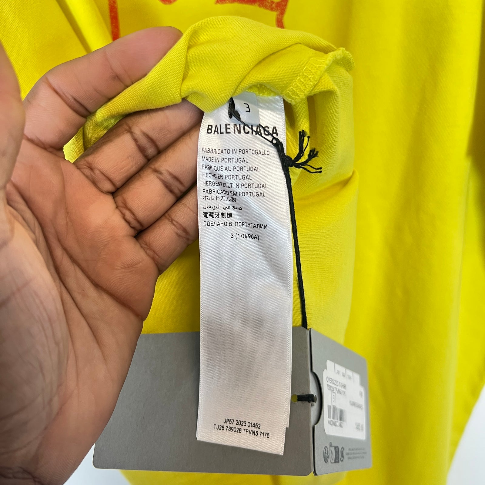 Balenciaga Yellow Darkwave Logo T-Shirt Size XXL