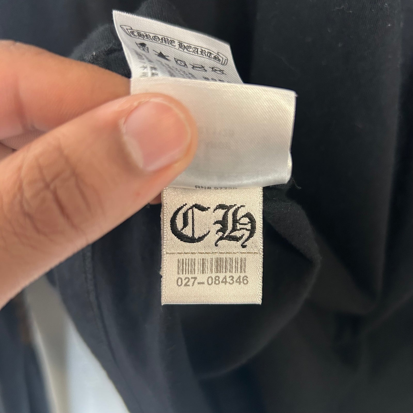 Chrome Hearts Black/Brown Neck Logo Longsleeve Size XL