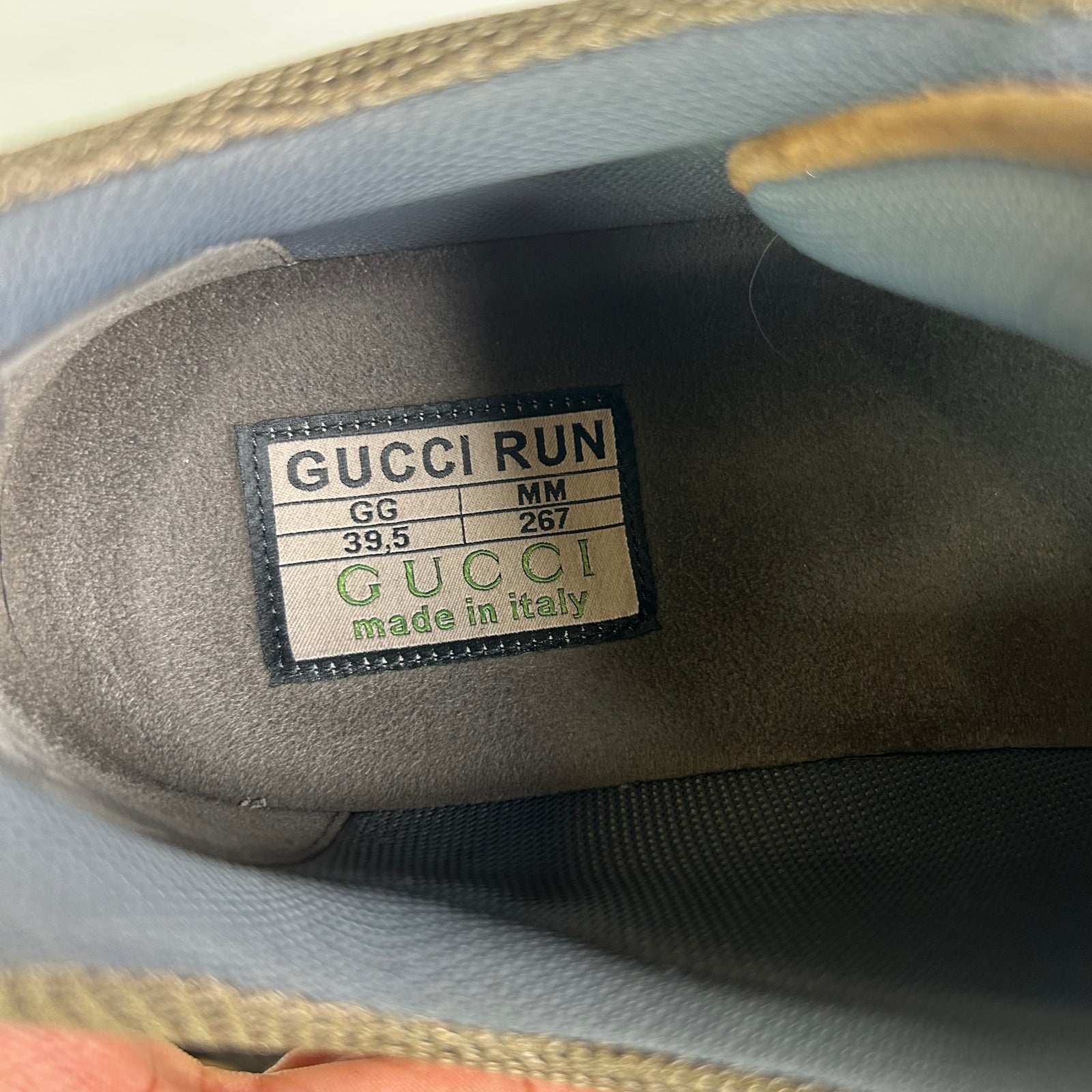 Gucci Gray/Brown Interlocking G Runners Size GG 39.5