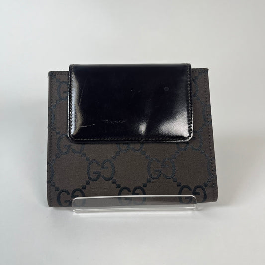 Gucci Brown GG Monogram Nylon Bifold Waller