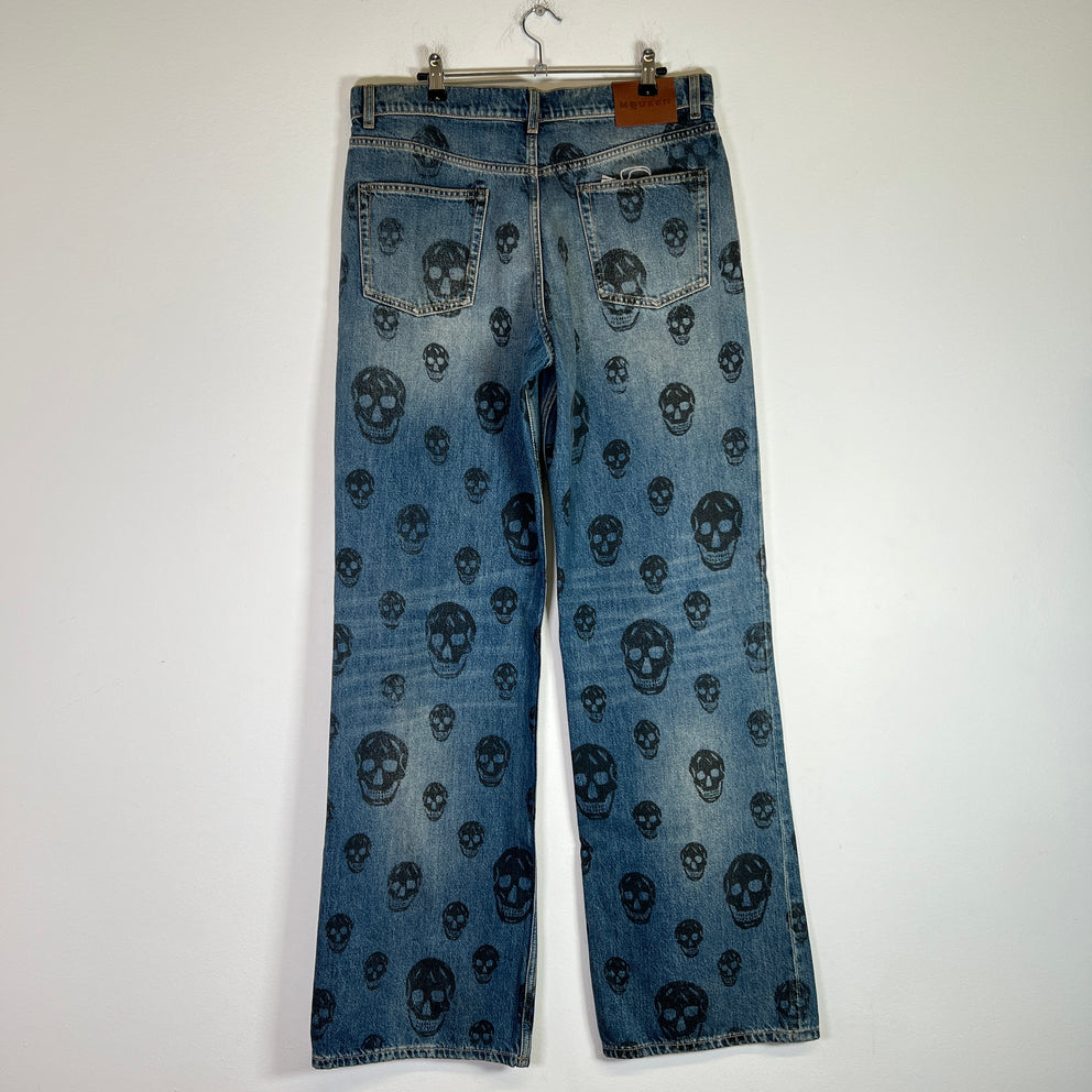 Alexander McQueen Skull Low Rise Baggy Jeans