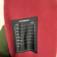 Vetements Burgundy AW21 Written Logo Hoodie Size S
