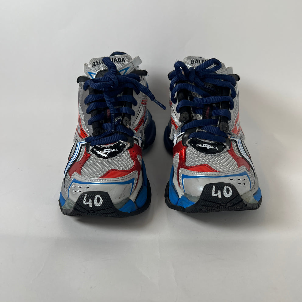 Balenciaga Red/Blue Runner Sneakers Size 40