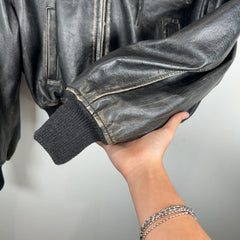 Acne Studios Aged Leather Bomber Jacket