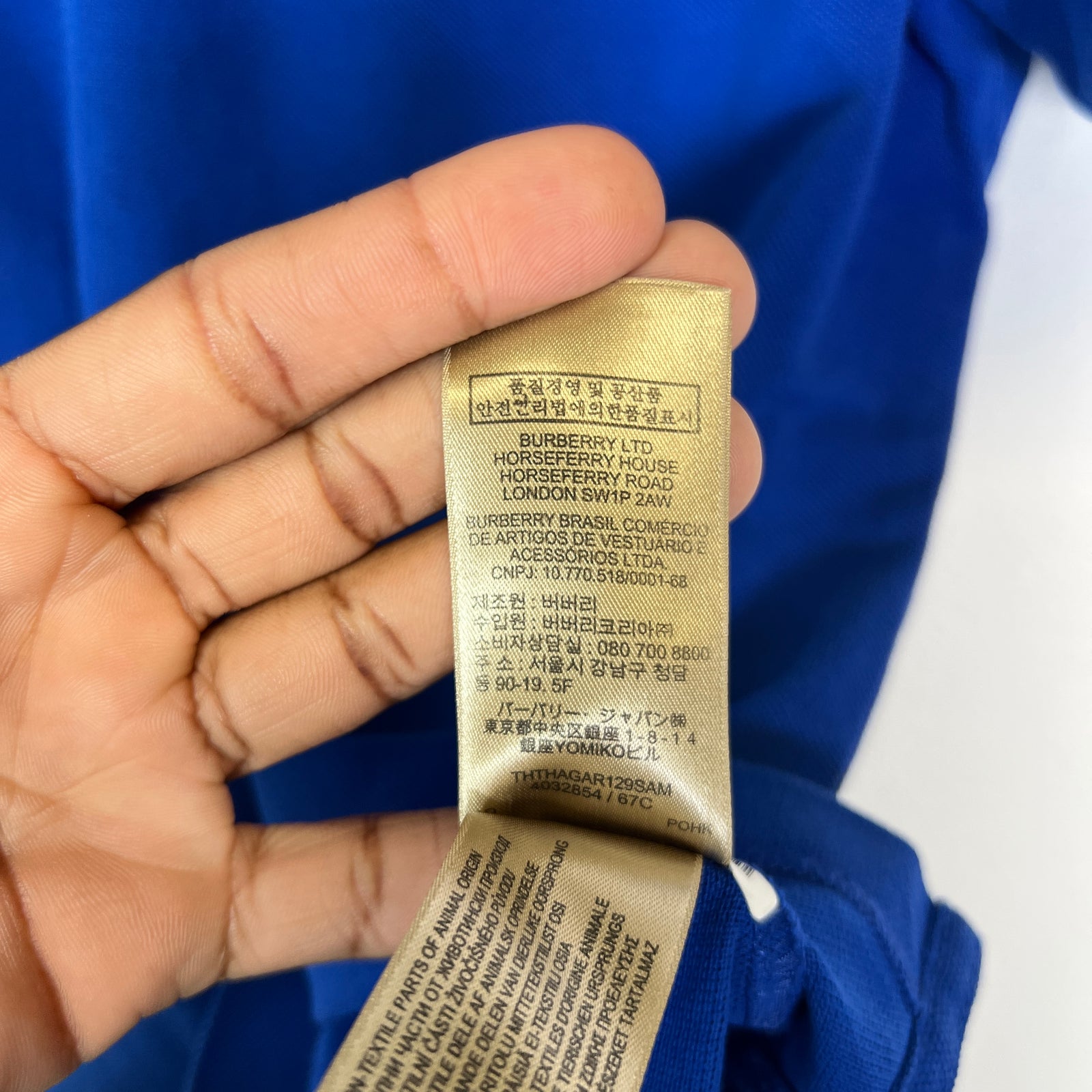 Burberry Blue Check Polo Shirt