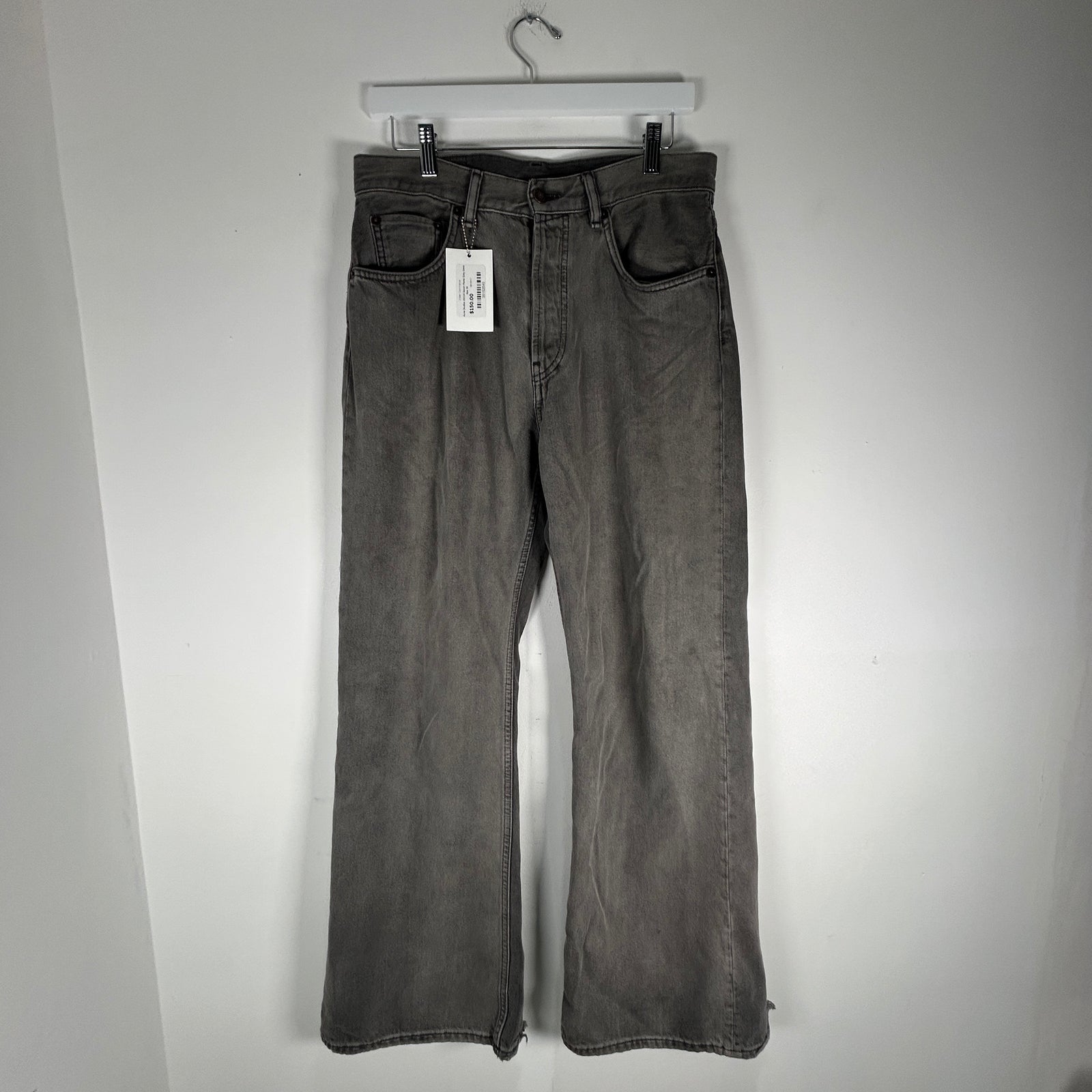 Acne Studios 2021M Saxon Flares Grey Denim Size 30