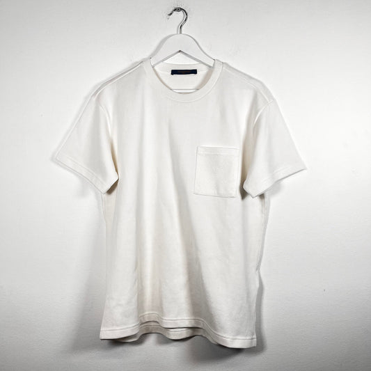 Louis Vuitton White Signature Pocket Tee Size S