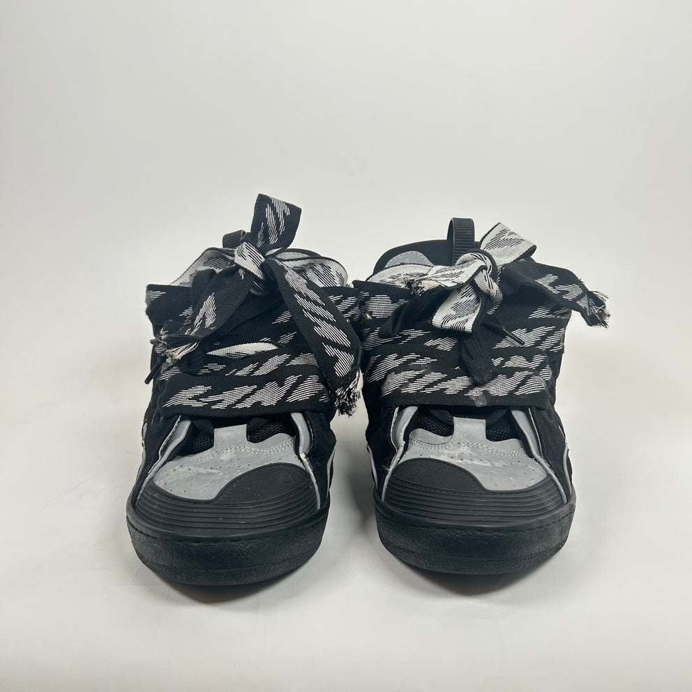 Lanvin Black Reflective Curb Sneaker Size 44