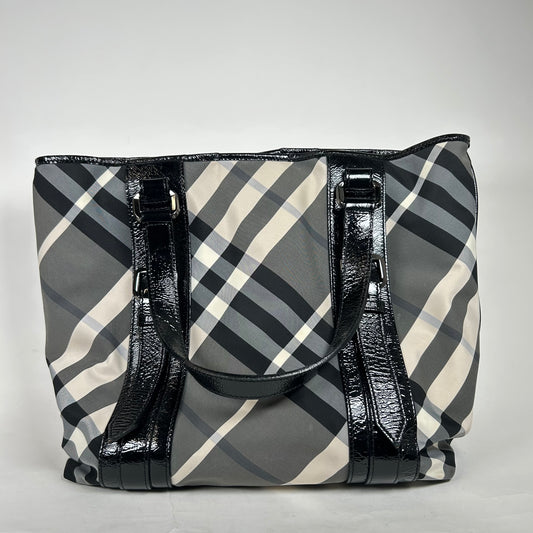 Burberry Grey Nova Check Victoria Tote Bag