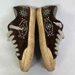 Golden Goose Suede Superstar Pen-Star Embellished Sneaker
