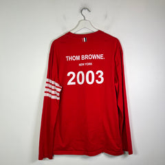 Thom Browne Red 2003 4 Bar Striped Long-Sleeve T-Shirt Size 5