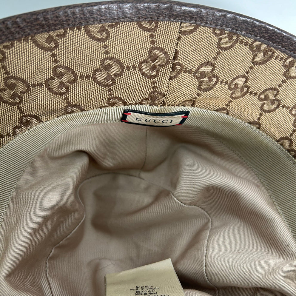 Gucci Brown GG Supreme Canvas Bucket Hat