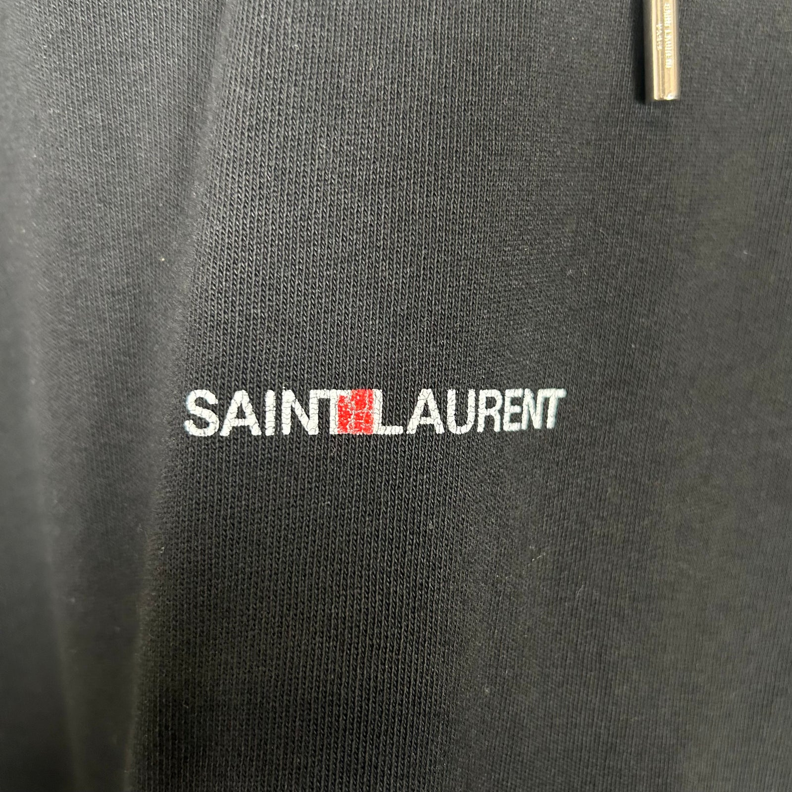 Saint Laurent Black Logo Hoodie Size L