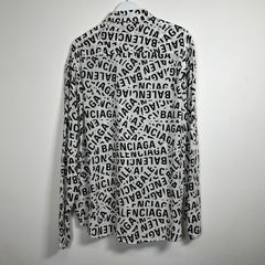 Balenciaga All Over Logo Shirt Size 2XL