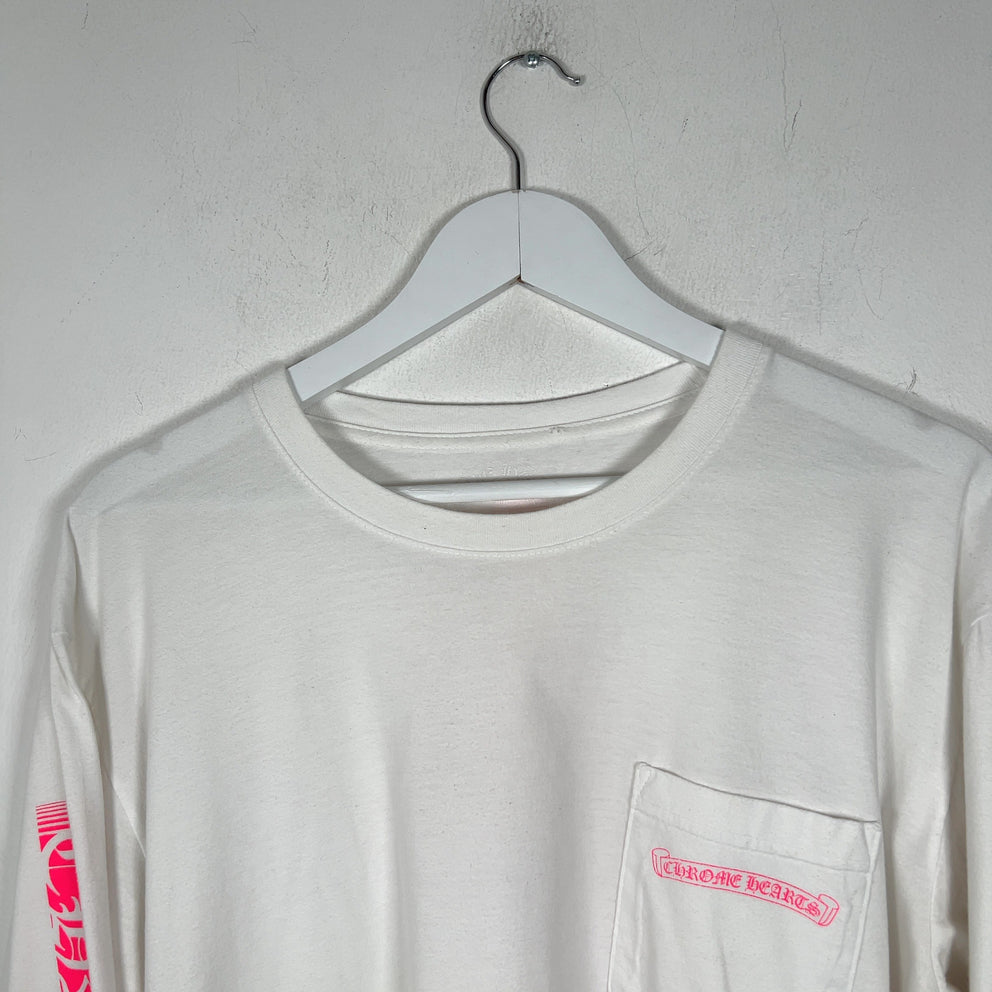 Chrome Hearts Pink Spell Out Logo Bar Longsleeve