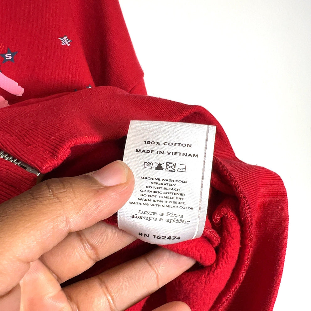 Sp5der Angel Number Zip-Up Hoodie