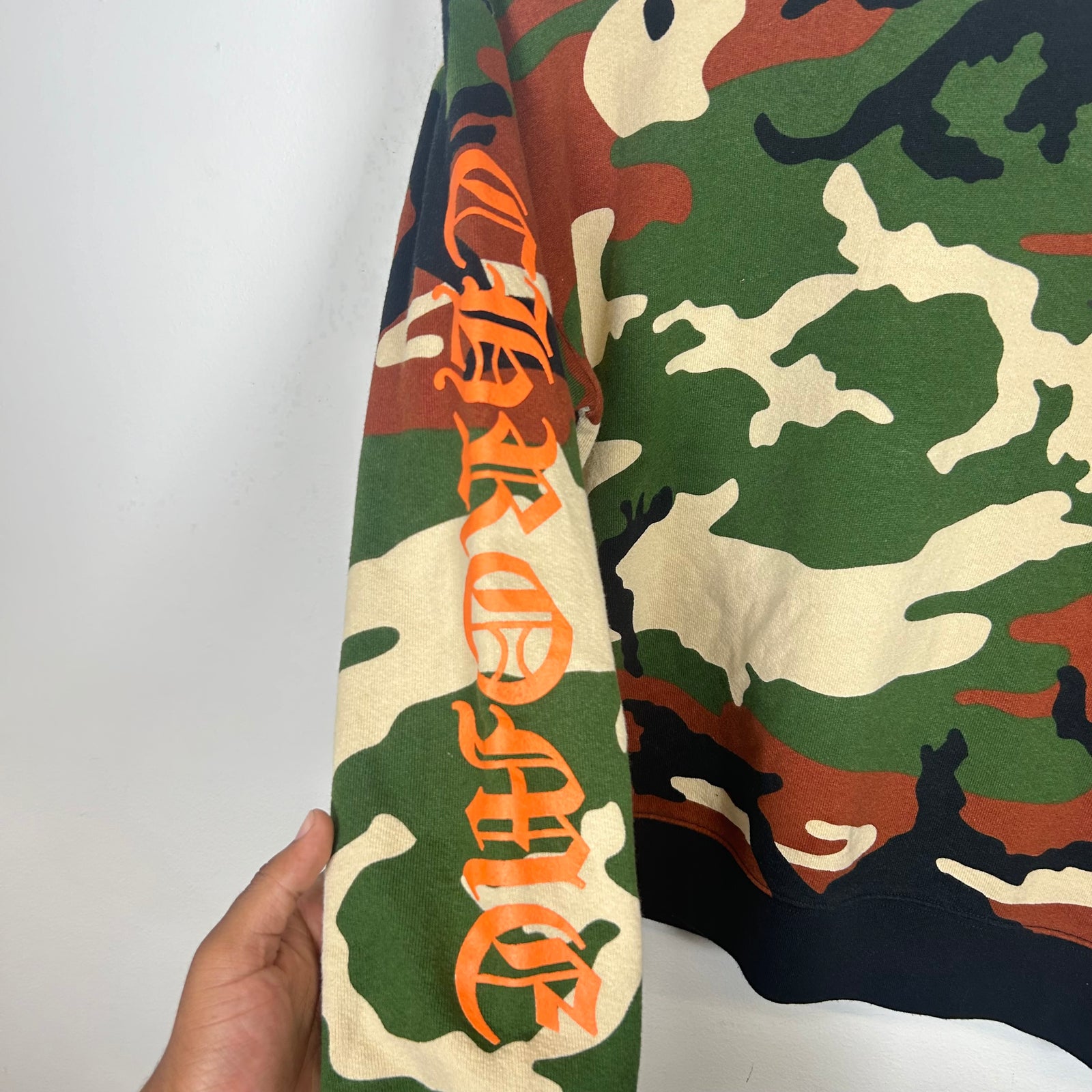 Chrome Hearts Camo Matty Boy Caution Crewneck Size M