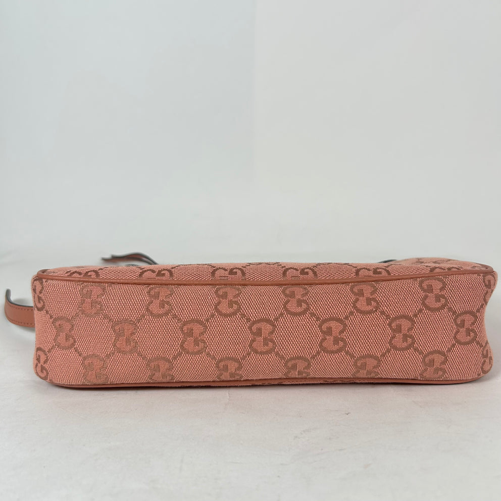 Gucci Pink Small GG Ophidia Canvas Shoulder Bag