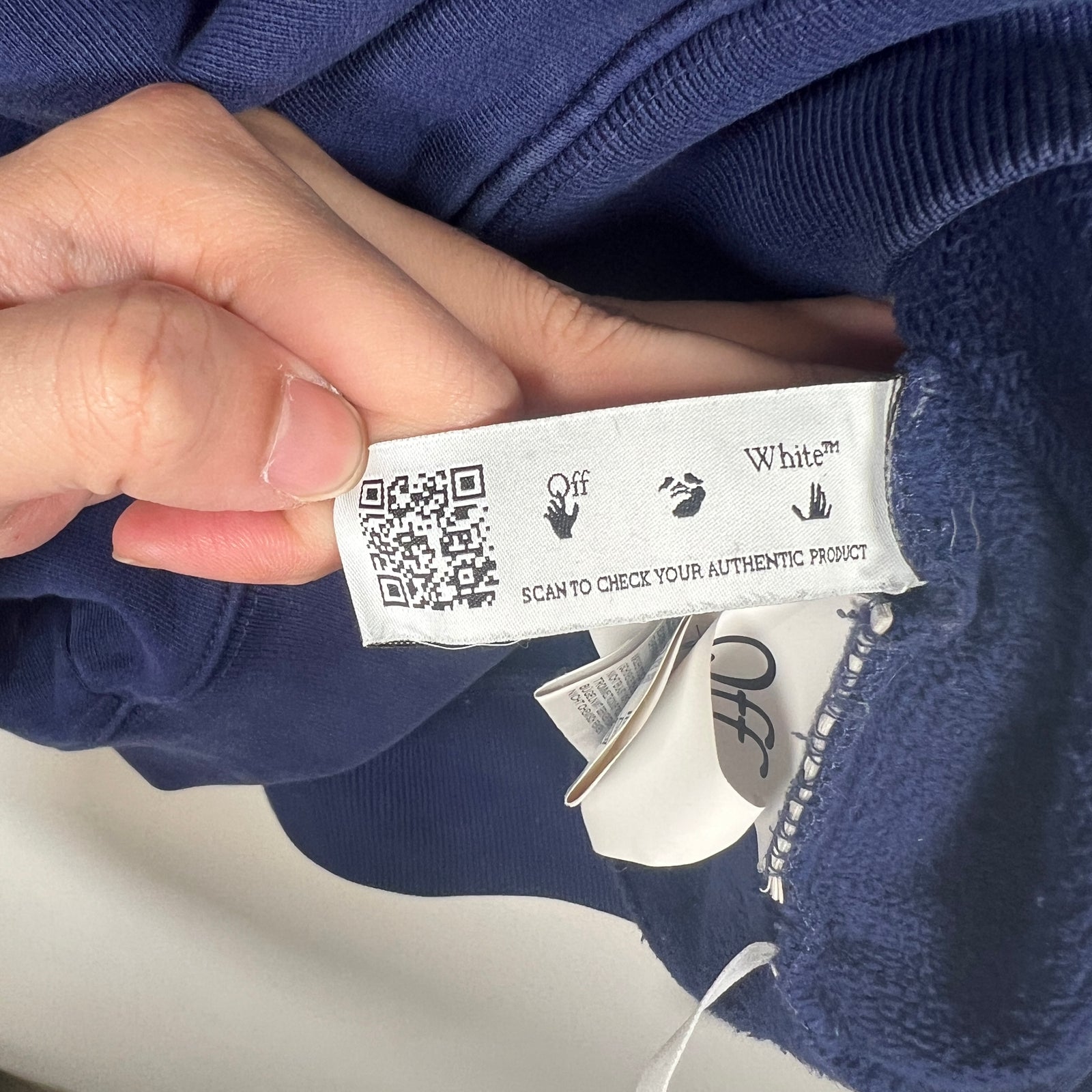 Off-White Navy Rubber Arrows Sweatshirt Size M