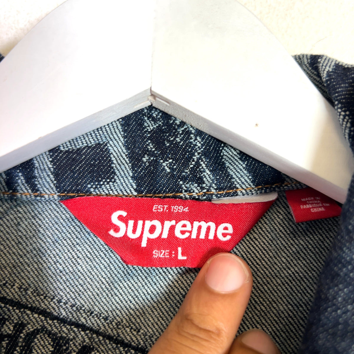 Supreme SS26 License Plate Denim Trucker Jacket