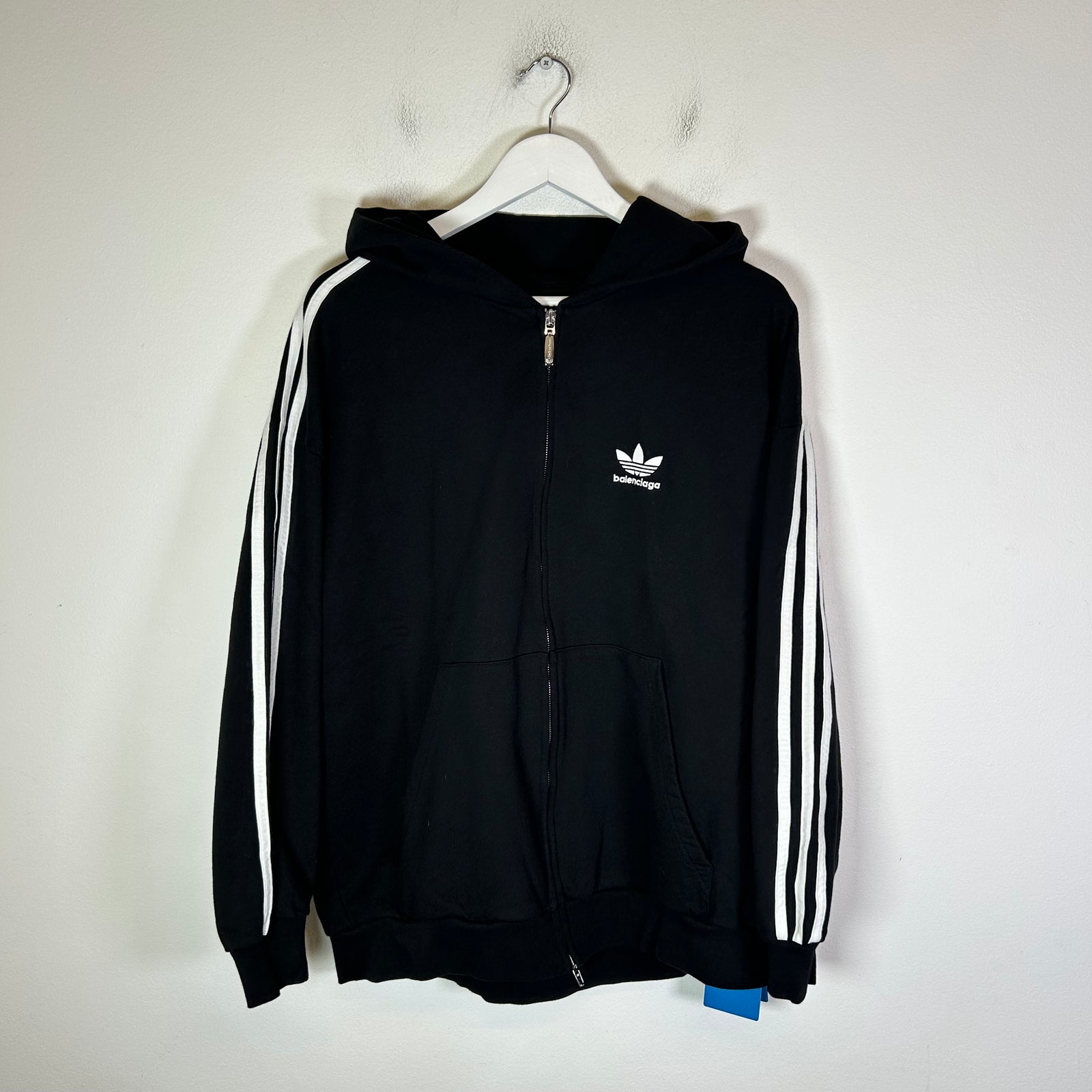 Balenciaga x Adidas SS23 Three Stripe Zip-Up Hoodie
