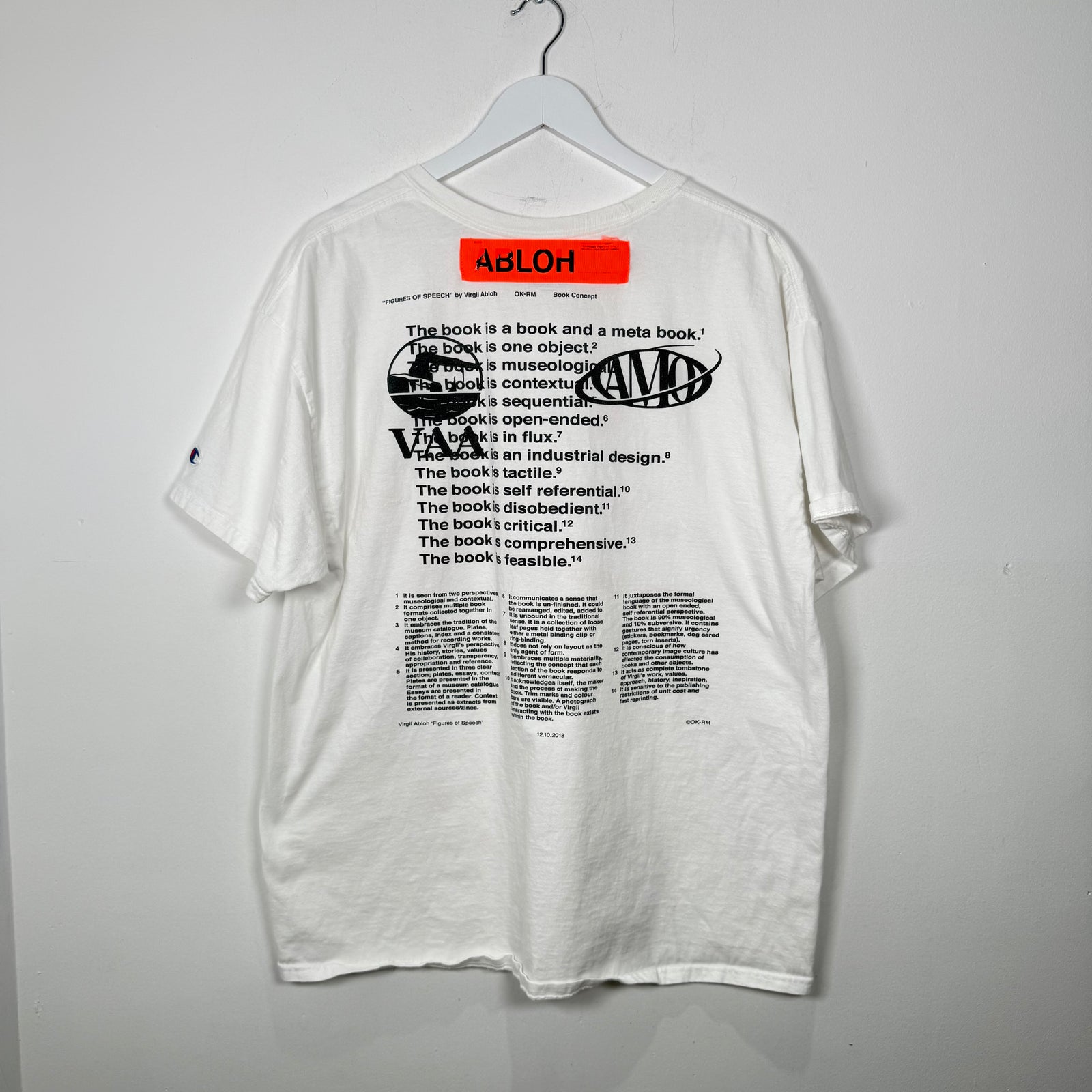Virgil Abloh x Champion MCA 'Figures Of Speech' Graphic T-Shirt Size XL