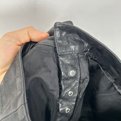 Rick Owens Black Calf Leather Tyrone F/W 22 Strobe Pants Size 46