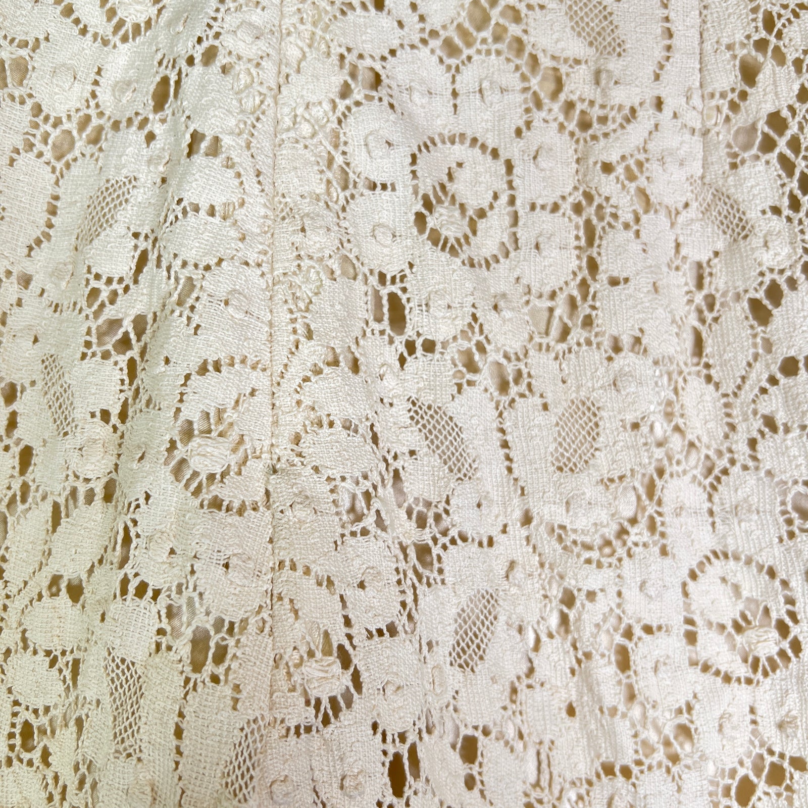 Gucci Ivory Web Lace Midi Skirt