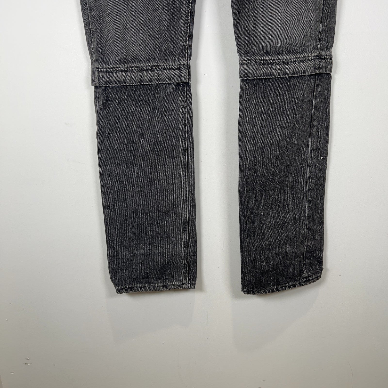Balenciaga Convertible Grey Wash Denim Jeans Size 30