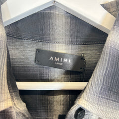 Amiri Black Plaid Check Flannel Shirt Size L