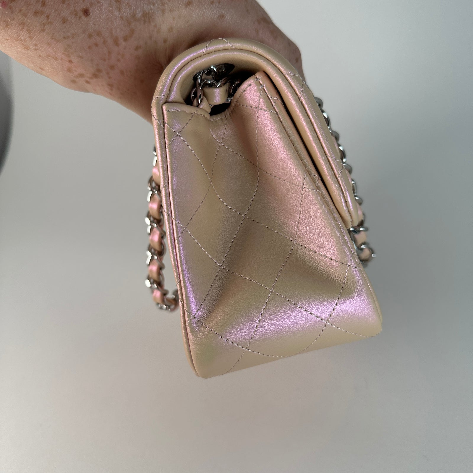 Chanel Mini Square Iridescent Calfskin Flap