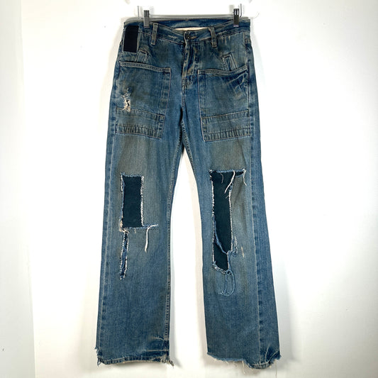 Rick Owens Vintage Slab Blue Distressed Jeans Size 30