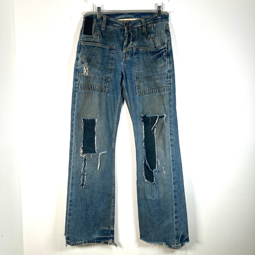 Rick Owens Vintage Slab Blue Distressed Jeans Size 30