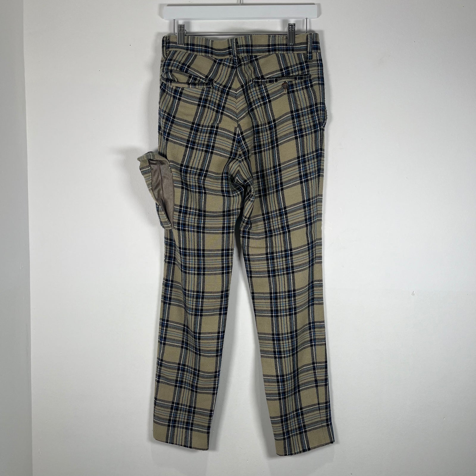 Undercover Brown Wool Plaid Cargo Pants Size 28