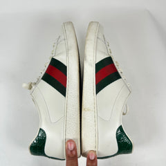 Gucci White Web Ace Sneaker Size GG 9