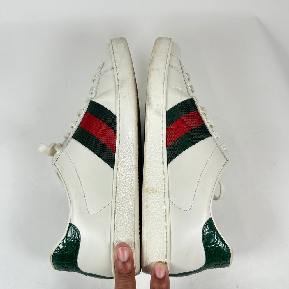 Gucci White Web Ace Sneaker Size GG 9