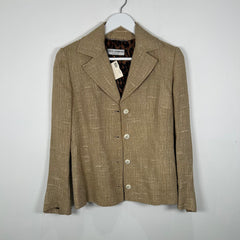 Dolce&Gabbana Khaki Tweed Suit Jacket Size 40