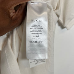 Gucci White Web Collar Polo Shirt Size L