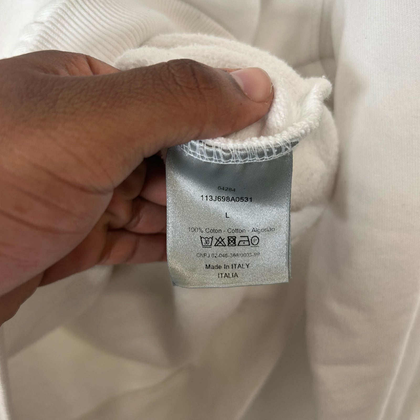 Dior White CD Icon Hoodie Size L