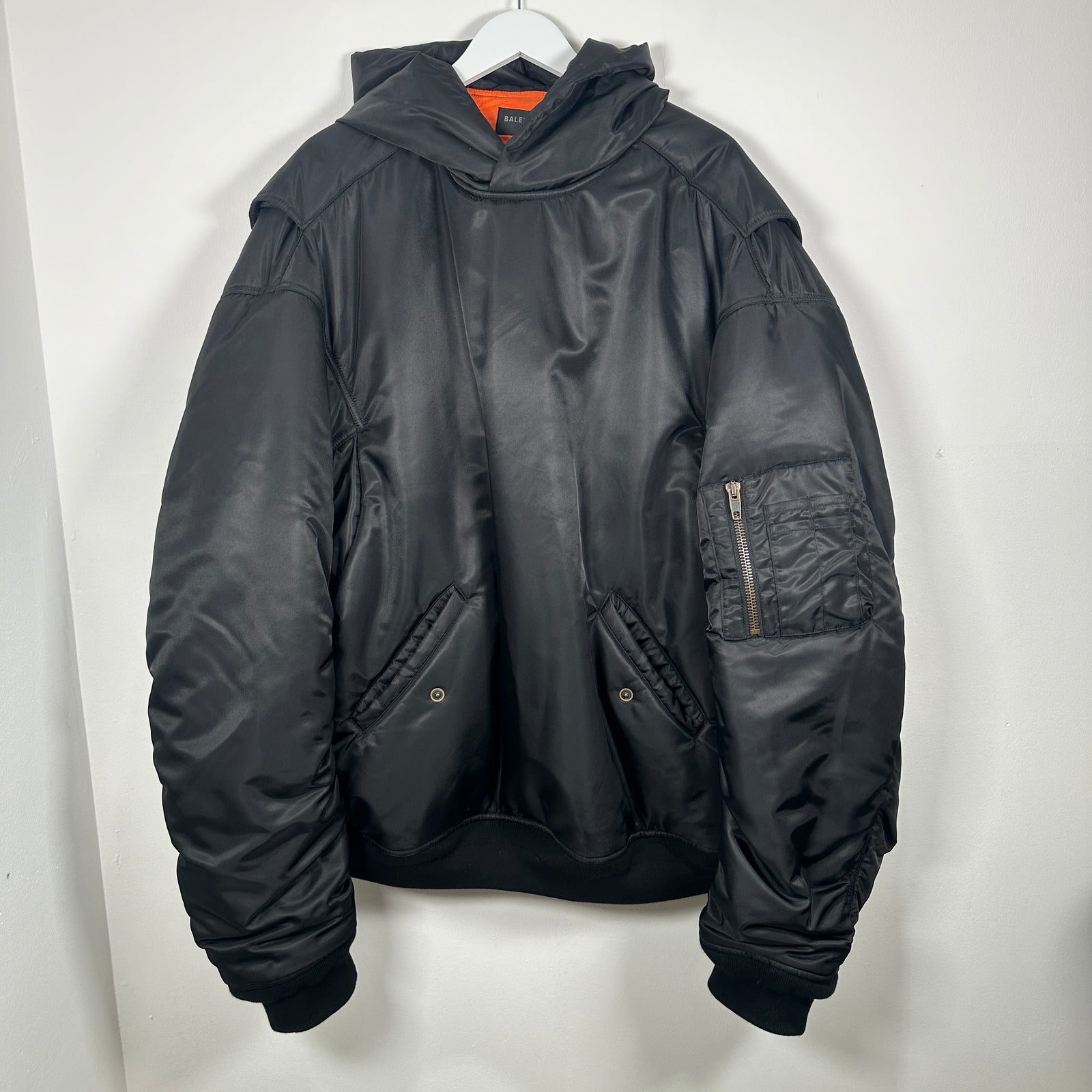 Balenciaga Nylon Bomber Hoodie Size L