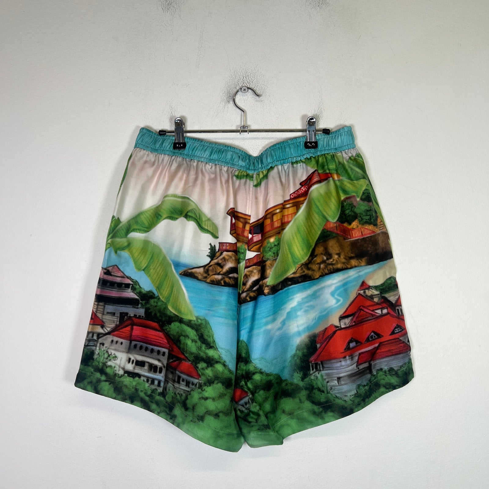 Amiri Multicolor St. Barth Silk Shorts Size XXL