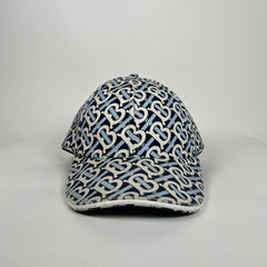 Burberry White/Blue TB Monogram Hat