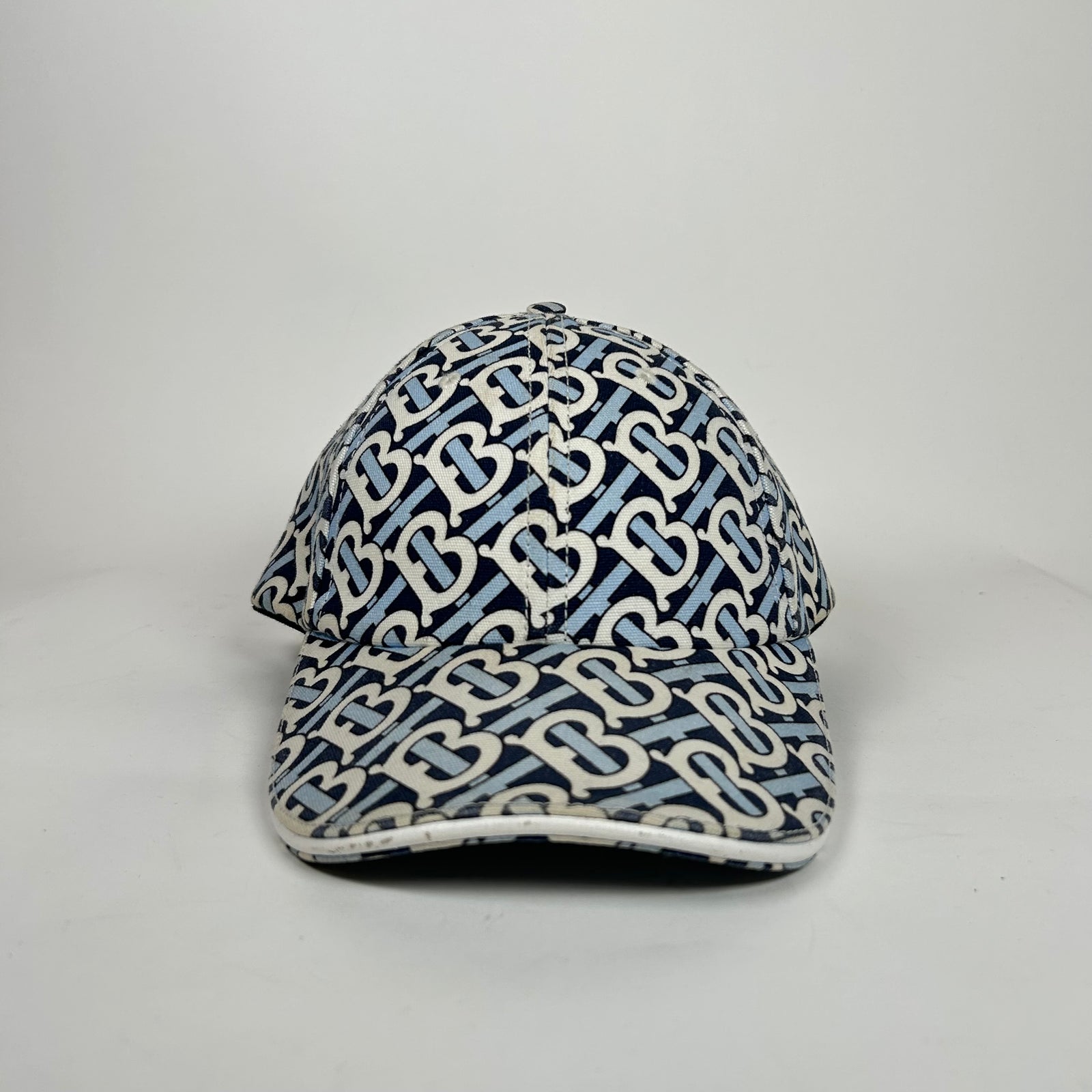 Burberry White/Blue TB Monogram Hat