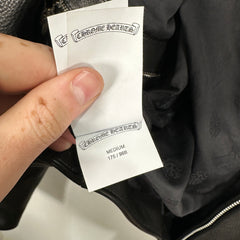 Chrome Hearts Single Riders Cemetery Leather Jacket Size M