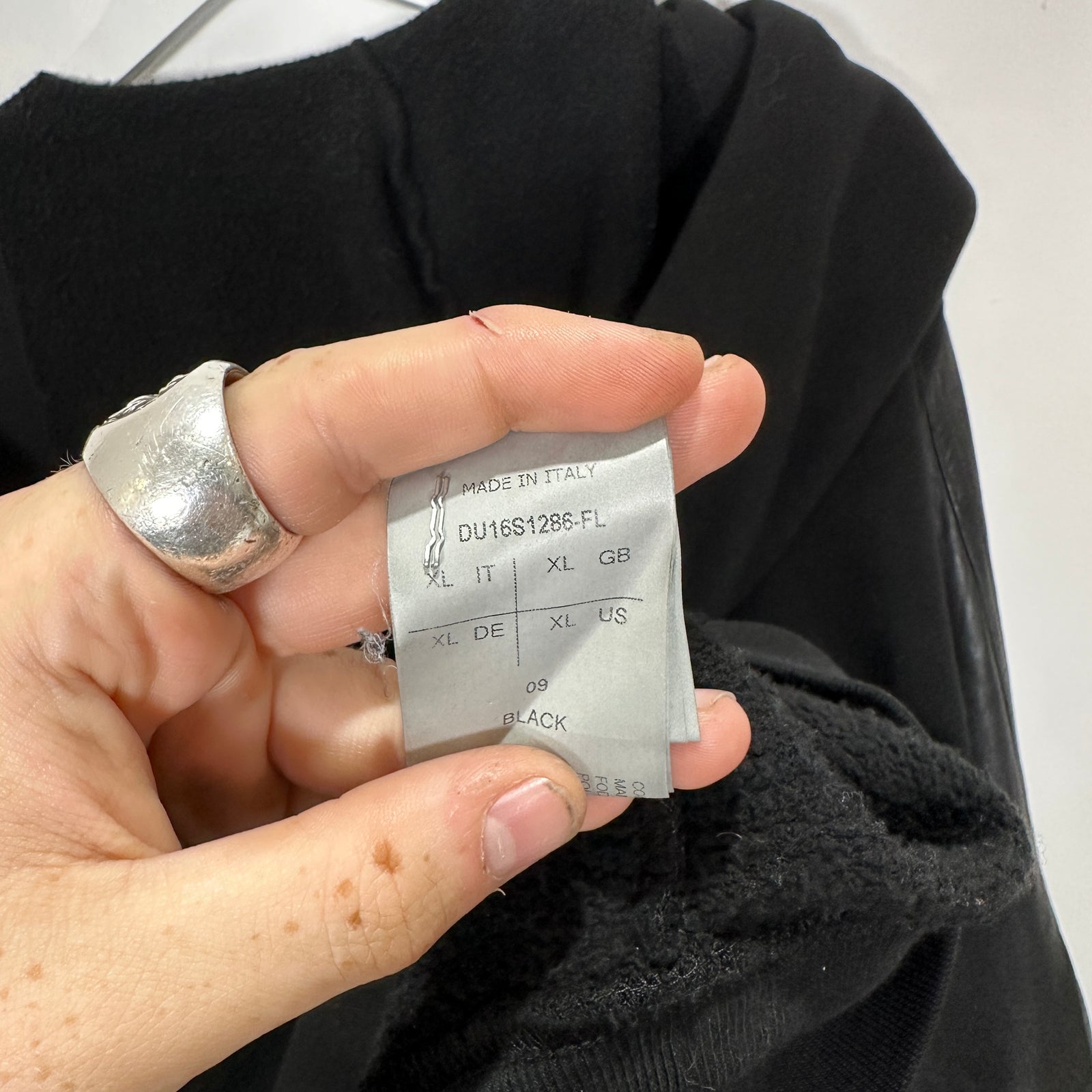 Rick Owens Black Leather Mountain Hoodie Size XL
