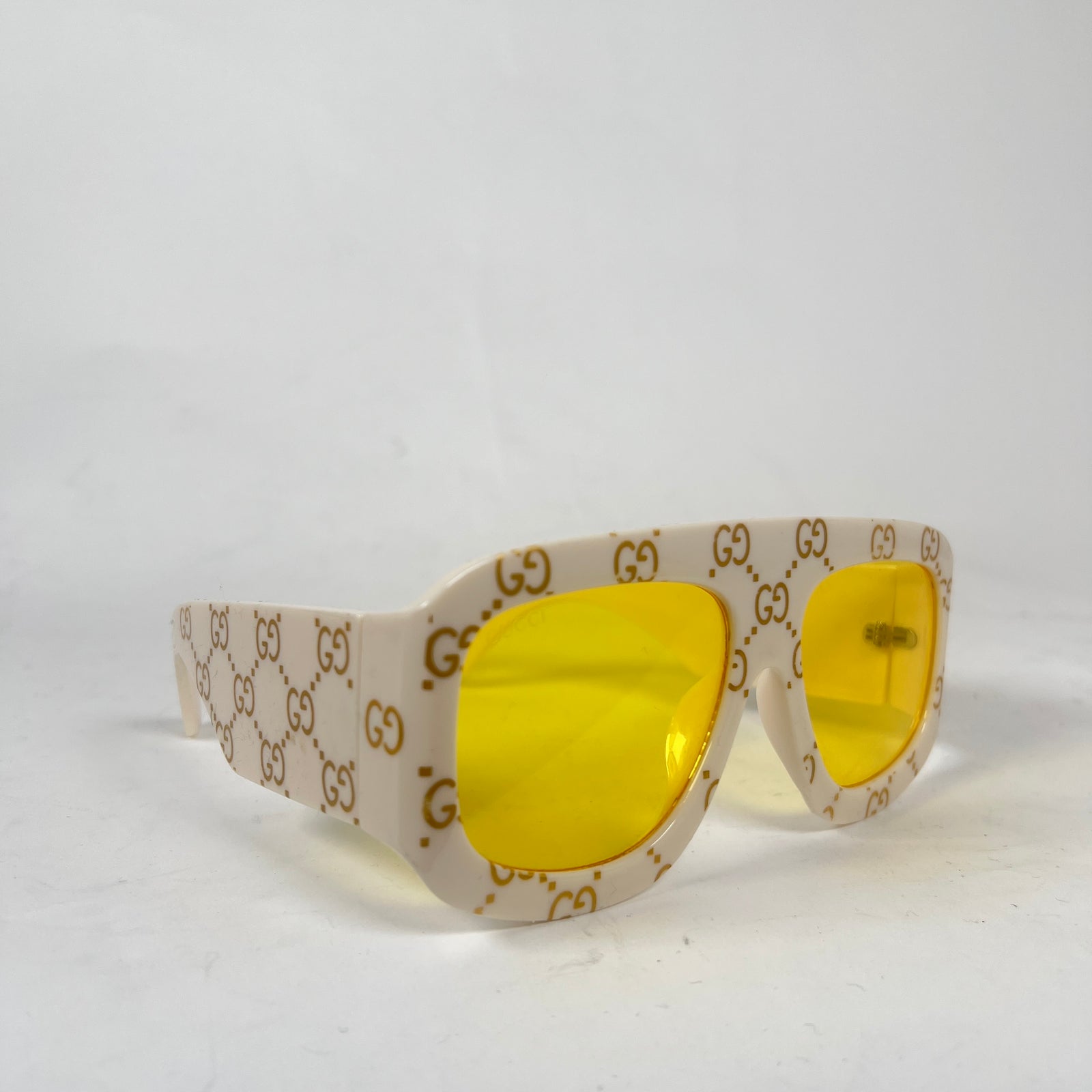 Gucci Ivory GG Monogram Acetate Sunglasses