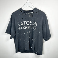 Satoshi Nakamoto Black Paint Splatter Logo T-Shirt Size XS