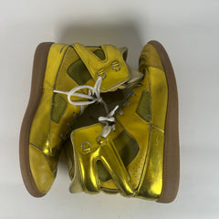 Maison Margiela Yellow Metallic Future High-Top Sneakers Size 10