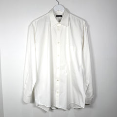 Balenciaga Spell Out Logo Button Up White Shirt Size XL